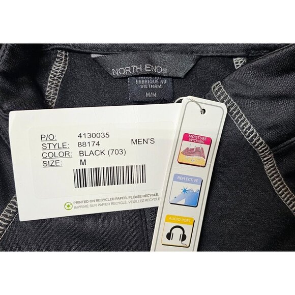 New North End Mens Medium Black Gravity Performance Full Zip Fleece Jacket - Picture 10 of 16